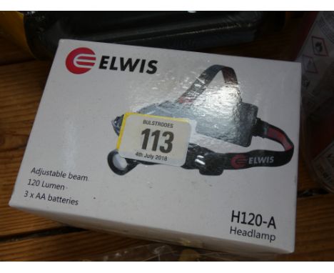 An Elwis LED headlamp 