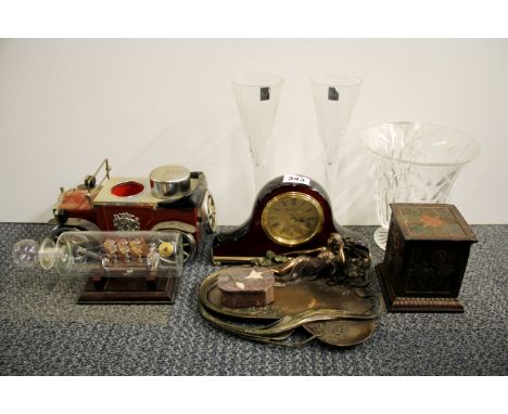 An Art Nouveau style dish and a group of vintage items.