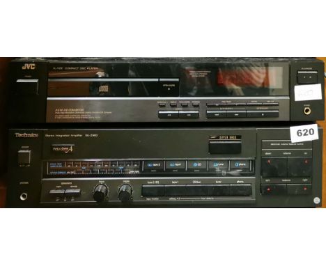 A JBC compact disc player with a Technics stereo intergrated amplifier.