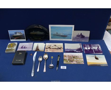 A quantity of Ordnance Survey Maps, Treen bowl and SB Barometer/thermometer.