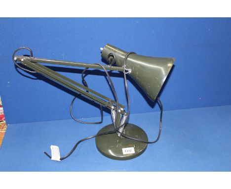 A green angle poise Desk Lamp.