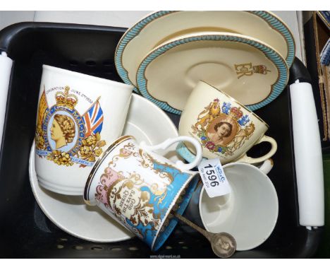 A small quantity of Coronation china including; Clarice Cliff trio, Shelley mug, etc.