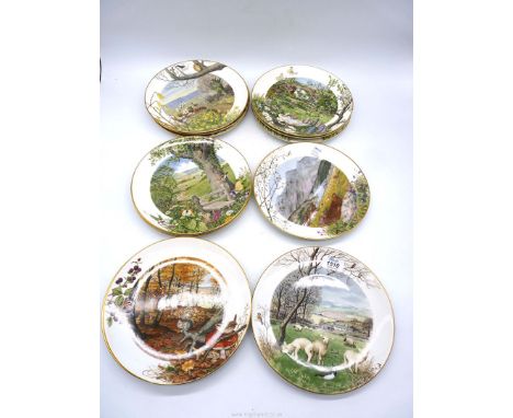 Twelve Royal Worcester 'Months of the Year' display plates by Peter Banett.