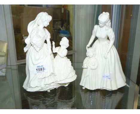 Two Royal Worcester figures; 'Wedding Day' and 'A Present for Santa'.