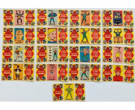 Comic Book Foldees (1966 D.C. Comics/Topps). 17 Topps Bubblegum Co Foldees including Batman, Robin, The Joker, Penguin, The R