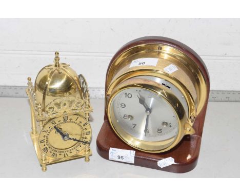 Modern Diplex ships style wall clock together with a Smiths battery operated lantern clock