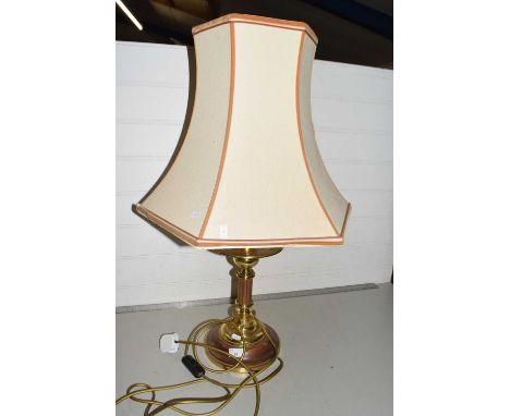 A modern brass mounted table lamp