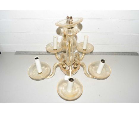 A five branch ceiling light fitting