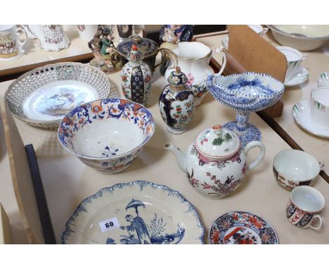 A quantity of mixed ceramics to include a lidded character jug, delftware etc 
