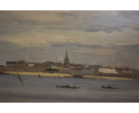 Norman Wilkinson (1878-1971)Seascape; St. Mald, a pairOil on canvas laid on boardEach c.24cm x 34cm (2)