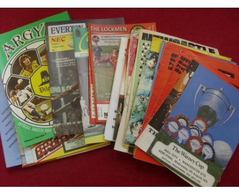 A collection of 75 minor cups and representative football programmes. Texaco Cup, Watney Cup, Welsh Cup, County cups plus cup