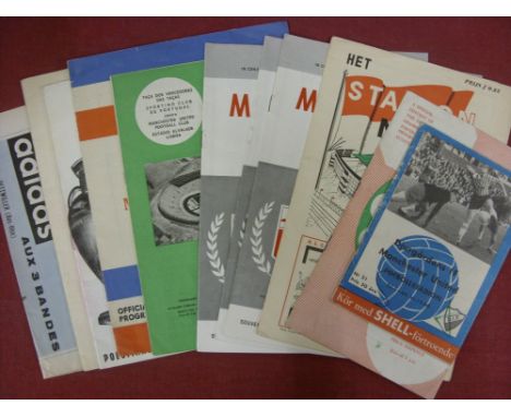 Manchester Utd, a collection of 12 away football programmes, against foreign clubs, 1963/64 Sporting Lisbon, 1964/65 Willem I