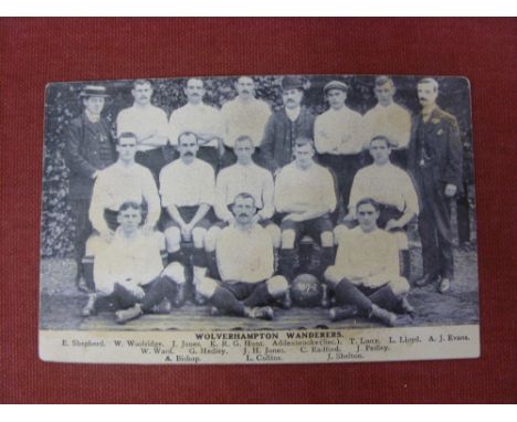1907/1908 Wolverhampton Wanderers, An original Postcard with Team Group Image to front &amp; original Postcard back, players 