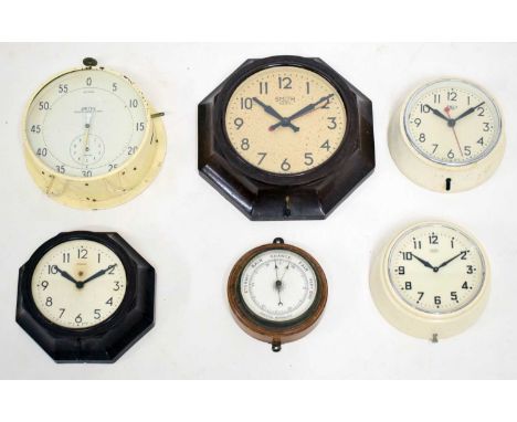 Vintage Smiths Sectric Bakelite cased wall clock, together with a another by Genalex, metal cased Smiths English Clock System