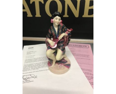 JOHN LENNON BEATLES INTEREST - RARE ROYAL DOULTON 'GEISHA' FIGURINE style two by C J Noke, HN1234 circa 1928-1938, formerly o