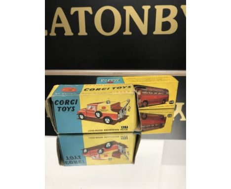 TWO BOXED CORGI DIECAST VEHICLES comprising Midland Red Motorway Express Coach 1120, and Landrover Breakdown Truck 147 (2)