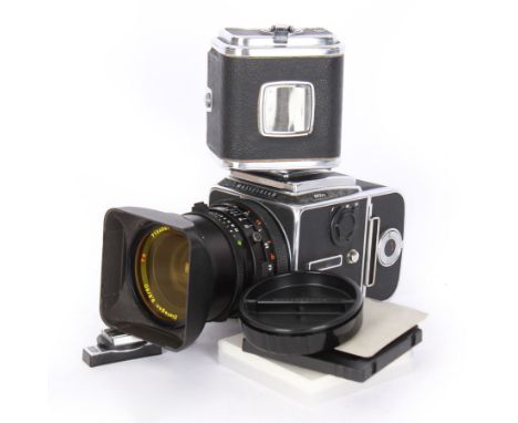 Hasselblad V 503cx medium format camera body, in chrome and black finish, serial no. RE1429960, made in Sweden circa 1989, wi