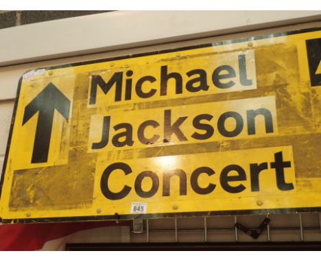 Large Michael Jackson concert AA road sign 100 x 45 cm 