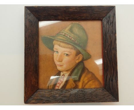 Oak framed miniature portrait 