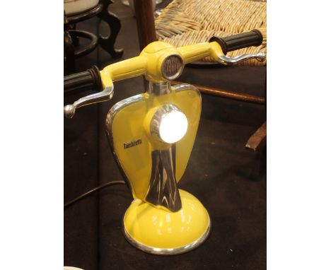 Yellow Lambretta lamp H: 26 cm CONDITION REPORT: The electrical items included in this lot have been PAT tested and have PASS