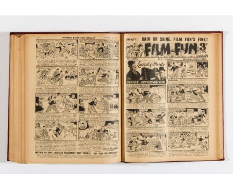 Film Fun (1955) 1824-1876. Complete year in bound volume. Starring Laurel & Hardy, Frankie Howerd, Tommy Cooper, Errol Flynn 