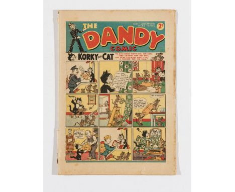 Dandy 135 (June 29 1940). Propaganda war issue with Addie and Hermy Nasty Nazis comic strip. Bright cover colours with 3 ins 