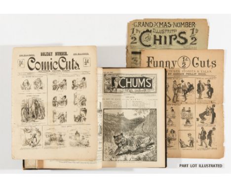Comic Cuts (1890-1893) 1-99, 109-156. With Chums (1892-93) 1-50 in bound volume. No 8 cover has Louis Wain tiger illustration