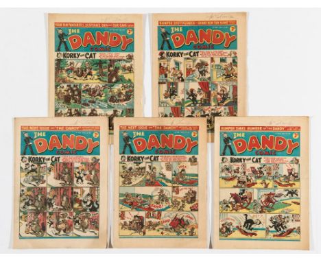 Dandy (1941) 199-203. Propaganda war issues. Bright covers, cream/light tan pages [vg+/fn] (5)