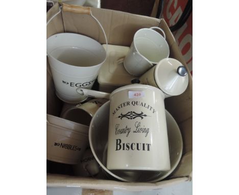 A selection of vintage kitchen tins and containers