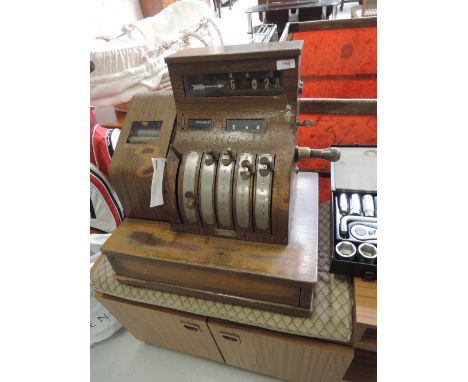 A vintage cash register