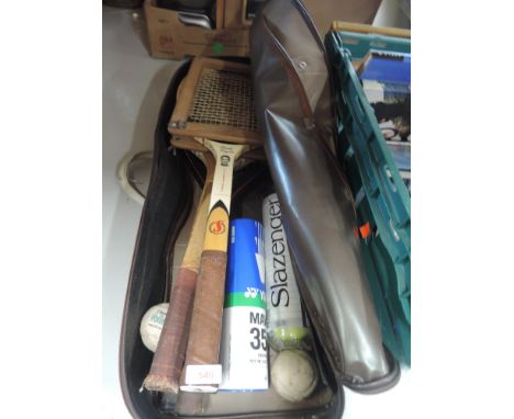 A selection of vintage tennis related items