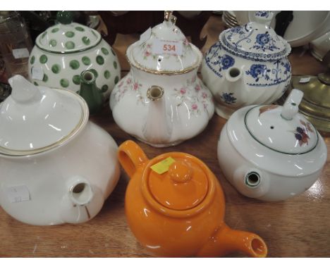 A selection of vintage tea pots 