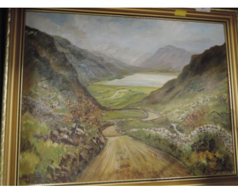 A vintage oil on board depicting local Lakeland landscape signed L G Broughton