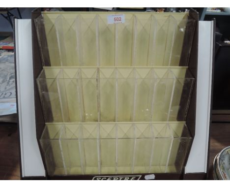 A vintage acrylic artist's shop display stand for Sceptre ideal for pens pencils brushes etc