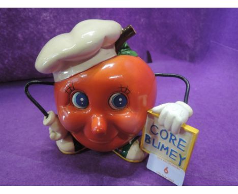 A vintage advertising money bank figure for apple cider 'Core Blimey' Kitchenalia
