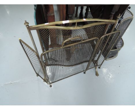 Two vintage brass fireguards