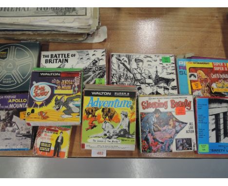 A selection of vintage super eight 8mm films including Tom and Jerry, Hitlers Germany etc