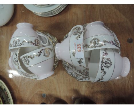 A selection of vintage tea cups and saucers by Royal Vale