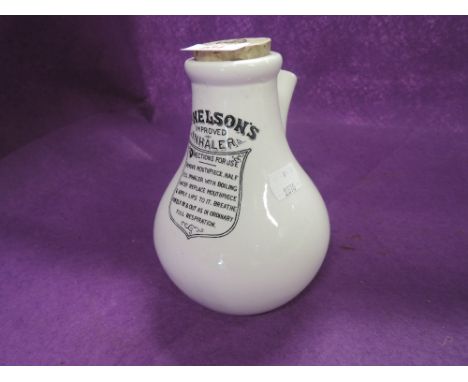 A vintage ceramic inhaler by Dr, Nelson