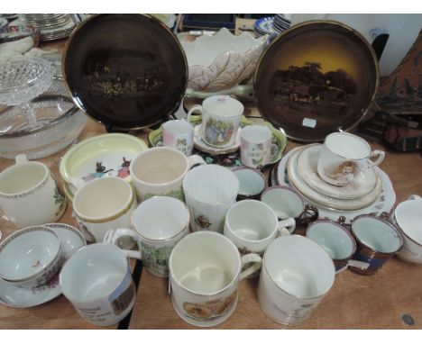 A selection of vintage ceramics including Peter Rabbit etc