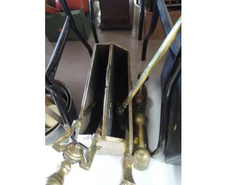 A selection of vintage brass wares including magazine rack