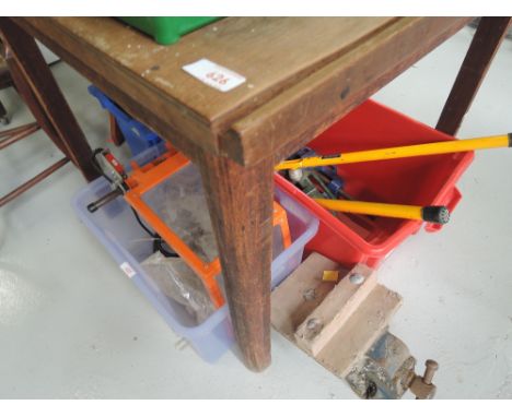 A vintage square top table/desk