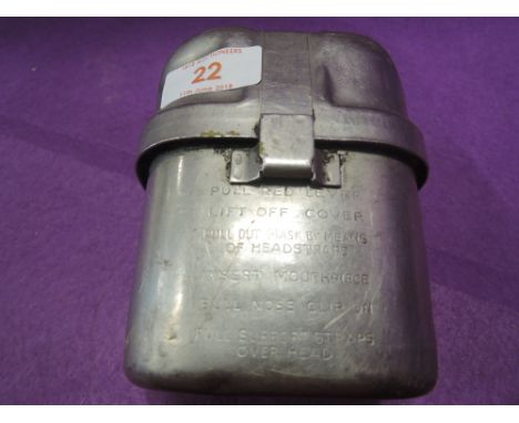 A vintage gas or air mask possibly for miners marked MSA co-fsr 230