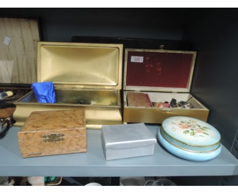 A selection of vintage tins and chests