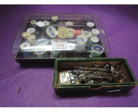 A selection of vintage sewing and haberdashery items
