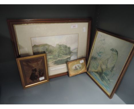 A selection of vintage prints miniature silk