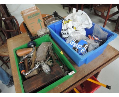 Three trays of assorted tools etc