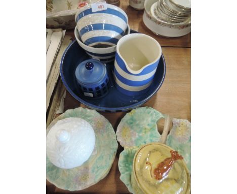 A selection of vintage ceramics including Cornish style
