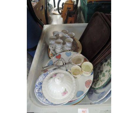A selection of vintage ceramics including egg cup holder