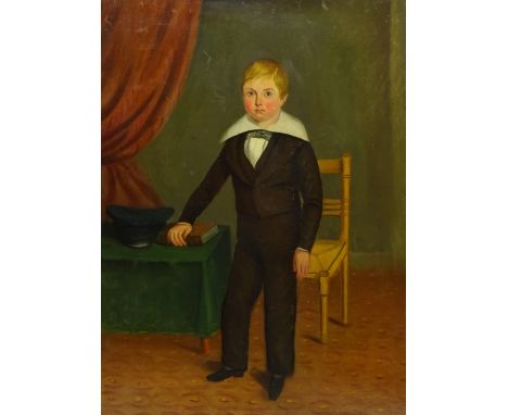 English School (Mid 19th century): Full length Portrait of a Boy, oil on canvas unsigned 59cm x 44cm Condition Report Click h
